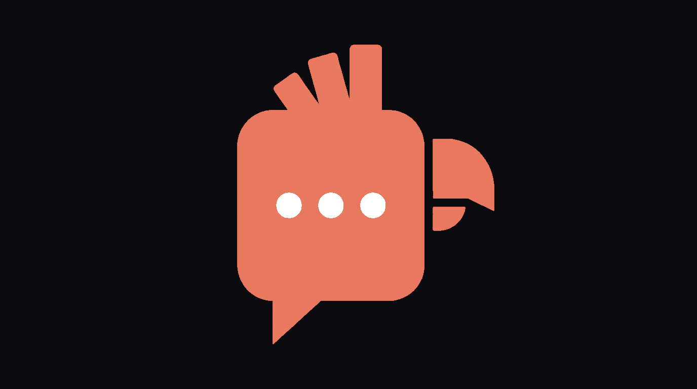 Beora mascot — coral parrot